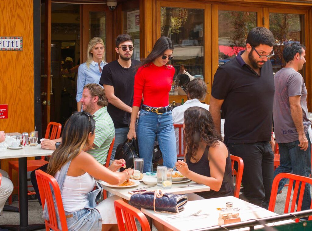 kendall jenner in red out at bar pitti in nyc 4