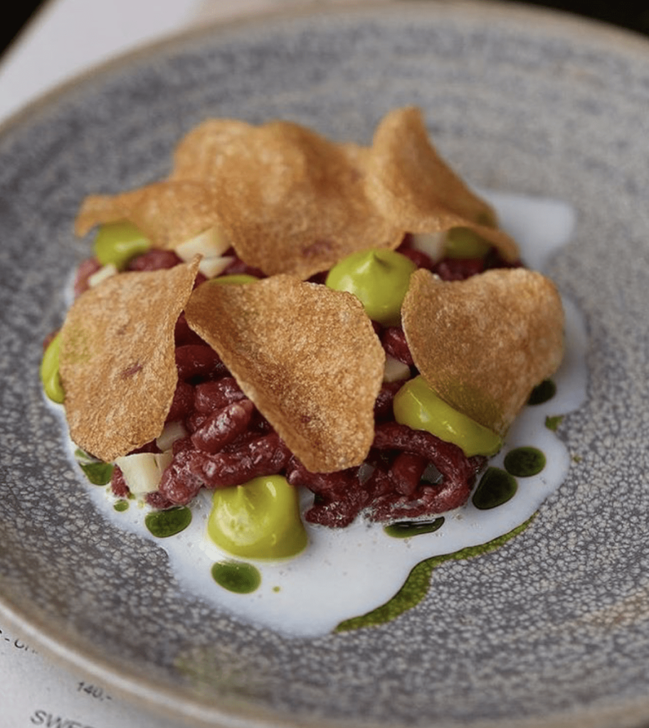 Beef tatar oysters emulsion and potatoes 1