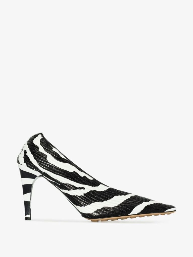 bottega veneta black and white 85 zebra print leather pumps 14834994 27218819 800