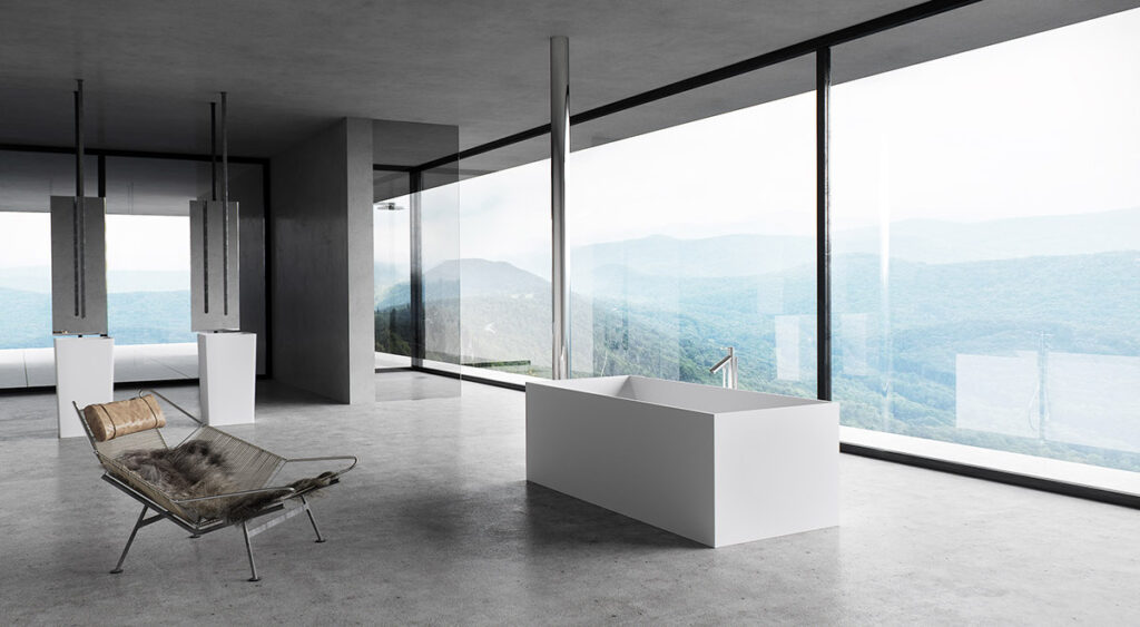 minimalist soaking tub