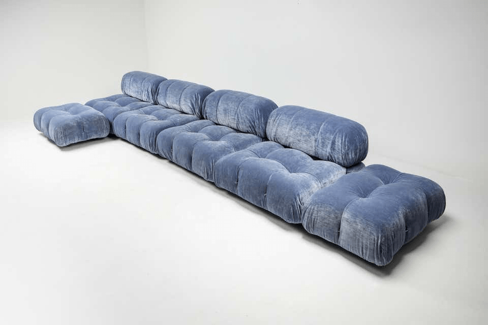 Camaleonda Secrional Sofa in blue velvet