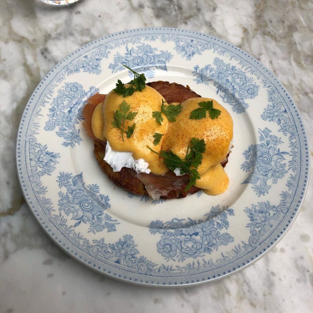 Eggs Benedict with a potato rosti base