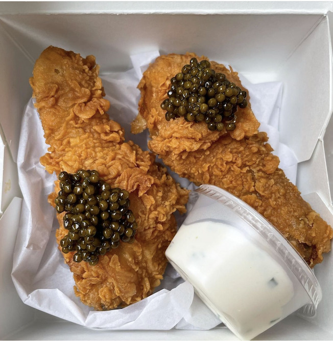 Fried Chicken with Caviar